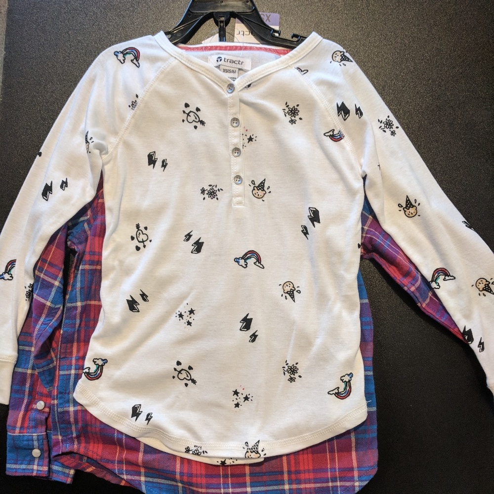Girls 2pc Flannel Shirt Set